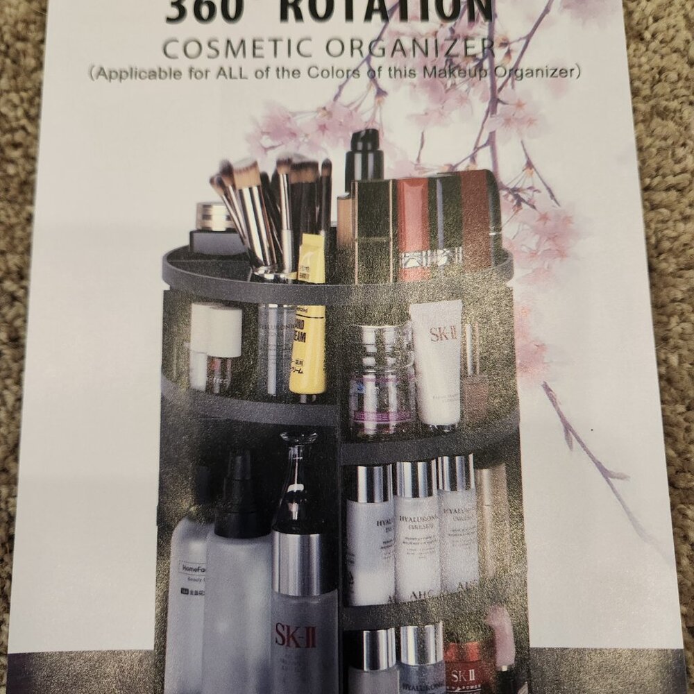 Syntus 360 Rotating Makeup Organizer Adjustable Bathroom Makeup Spinning Storage